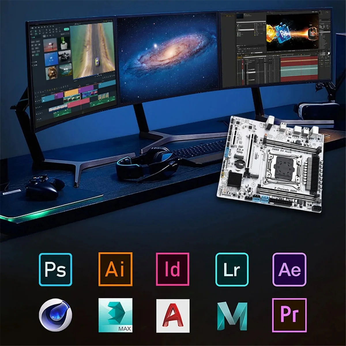 X99S D4 PLUS Компьютерная материнская плата 4XDDR4 LGA2011-3 USB3.0/2.0 SATA 3.0/2.0 Поддержка