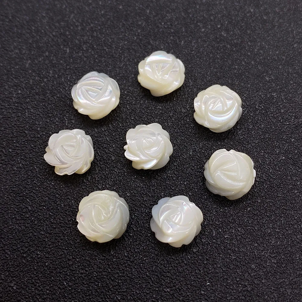 

Loose Beads In The Shape of Roses and Natural Seawater Shell for Jewellery Making Supplies for Fine Earrings DIY Accessories 1pc