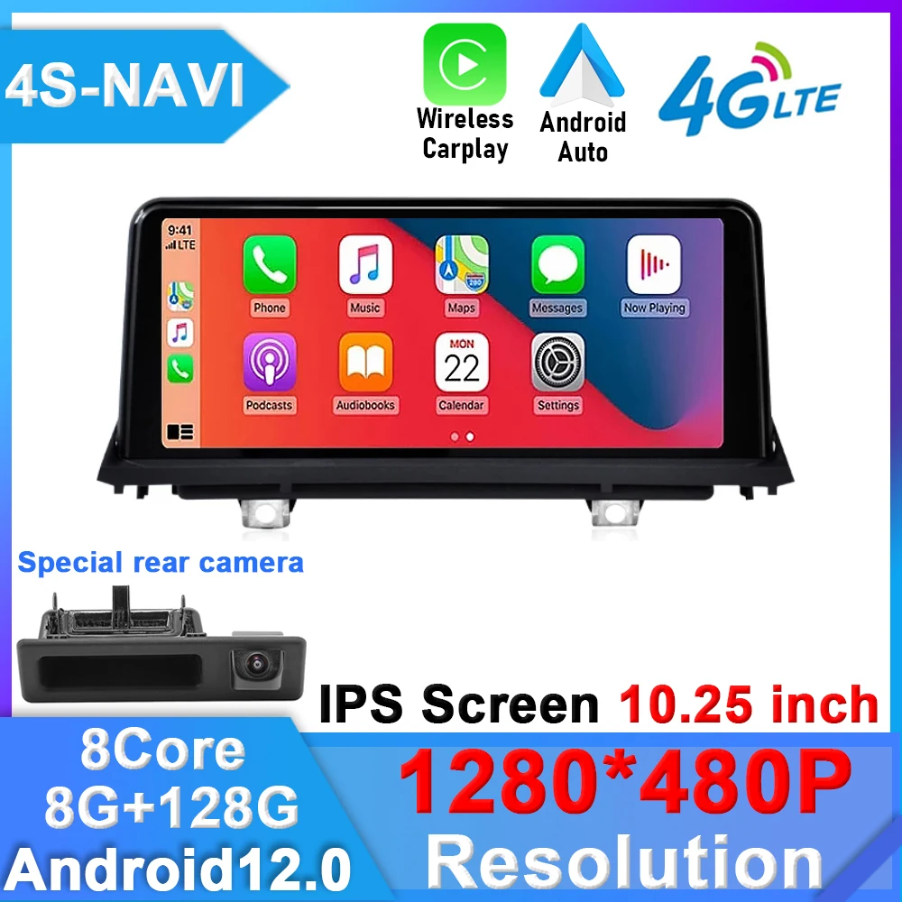 

10.25 inch Android 12.0 For BMW X5 E70 X6 E71 2011 - 2013 Original CIC auto Wireless Apple CarPlay Car Multimedia BT Head Unit