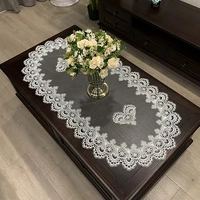 6 modern oval transparent mesh lace embroidered trimmed tablecloths coffee bonsai tables mat tv rectangular wall cabinet covers