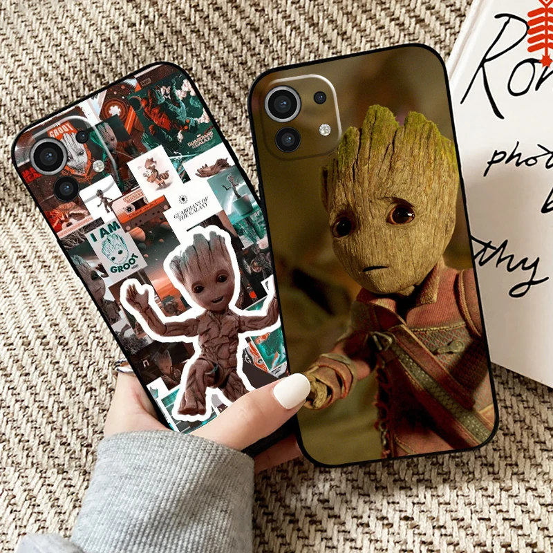 

Marvel Groot Phone Case For Xiaomi Mi 11 Mi 11 Lite For Xiaomi 11 Lite 5G Case TPU Silicone Cover Funda Liquid Silicon Black