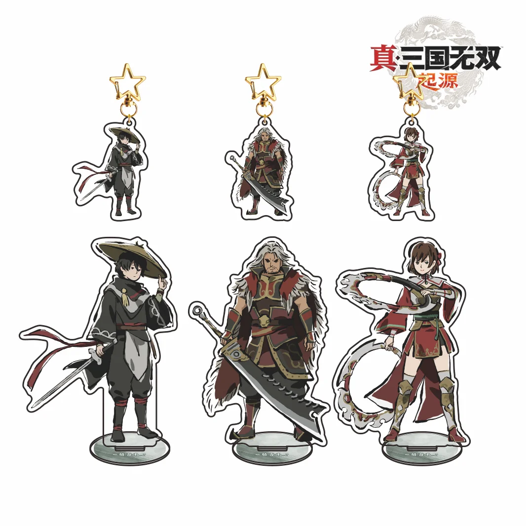 Фото Dynasty Warriors Origins: Новая серия акриловых фигурок персонажей Лю Бэй, Лу Бу, Сунь Шансян, акриловая подставка и брелок, игровой аксессуар. №1