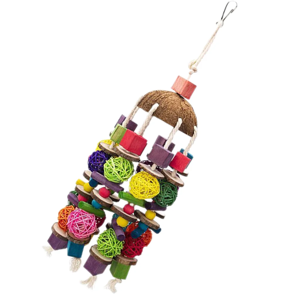 

Toy Parrot Bird Cage Toys Tearing Bite Shredder Cockatiel Perch Rattan Interesting Pet Swing Hanging Hammock