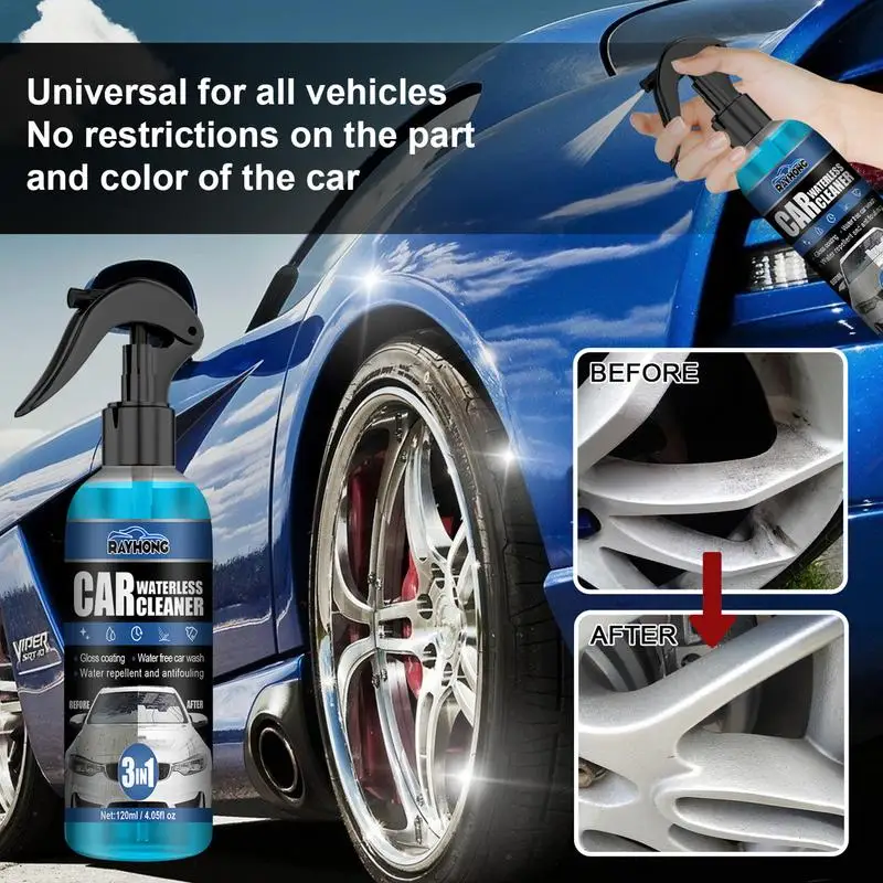 

Universal Waterless Car Wash Portable 120ml Eco Friendly Car Cleaning Solution 3 In 1 Automotive Coating Spray Car Accessory