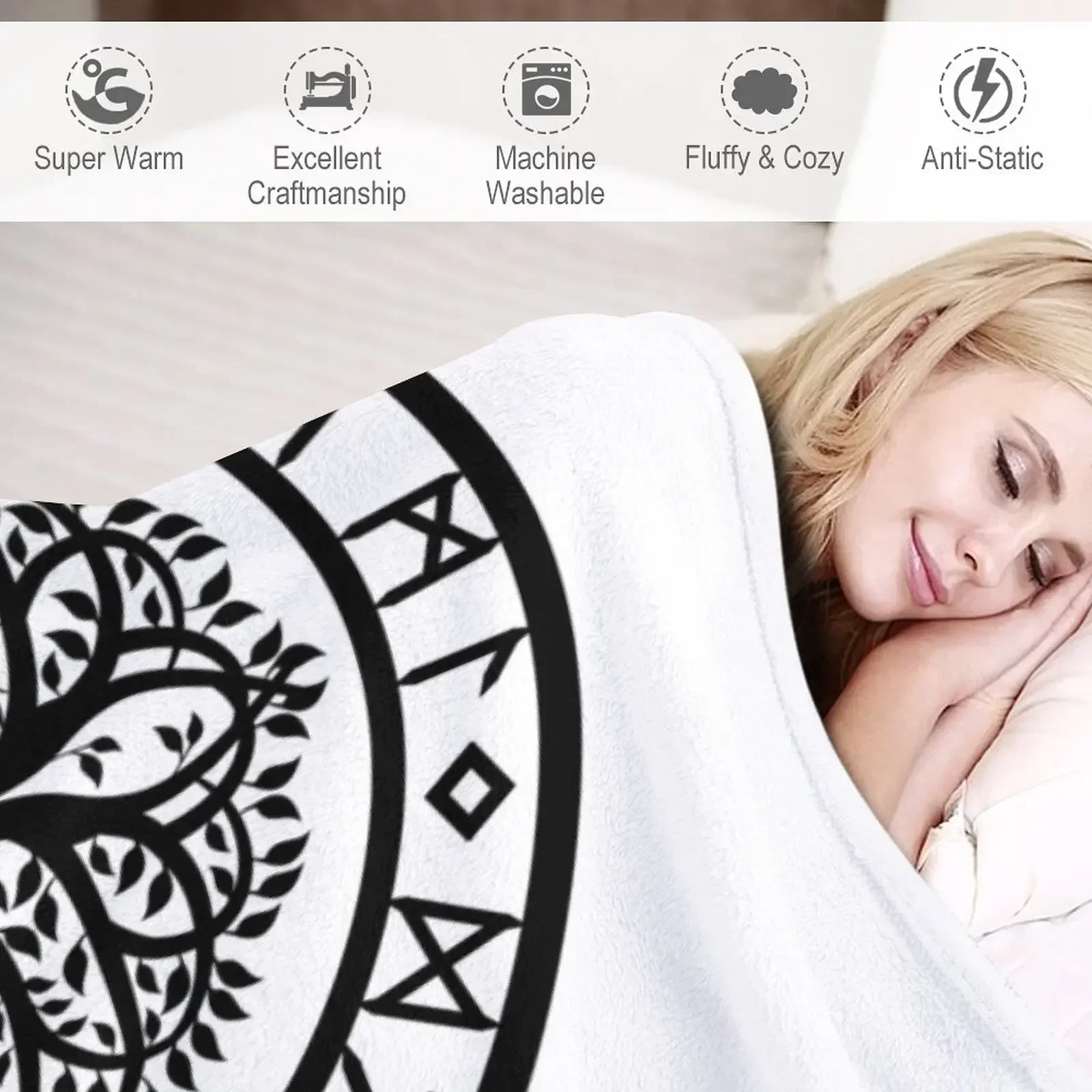 Yggdril рунный круг/(вариант I) плед-одеяло спальный мешок плед на диван одеяла
