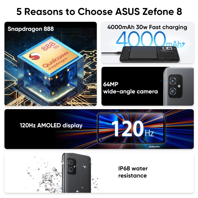 ASUS Zenfone 8 5G Smartphone Snapdragon 888 5.9