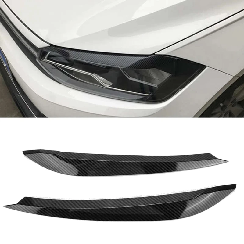 

For-Polo 2019 2020 2021 Front Headlight Eyelids Eyebrow Trim Sticker