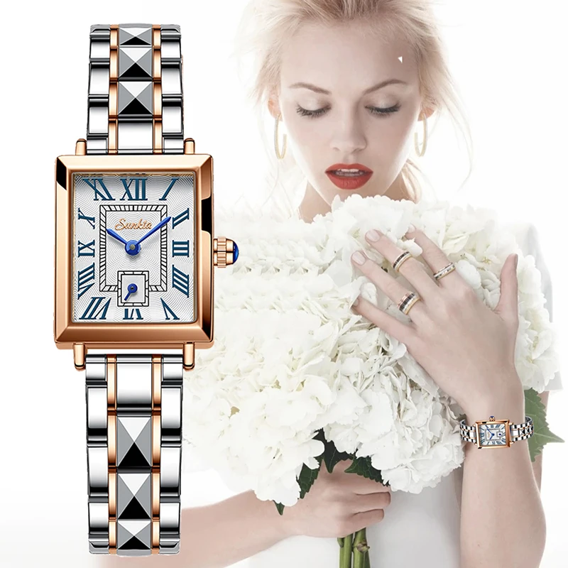 LIGE Roman Ladies Watch Fashion Square Women Watches Top Brand Luxury Quartz Stainless Steel Waterproof Wrist Watch Montre Femme