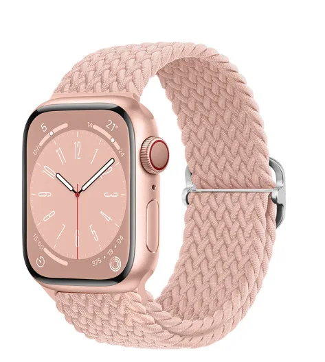 Suitable for Apple Watch 49mm45mm44mm42mm Leisure Nylon Woven Elastic Integrated Sliding Buckle Wristband