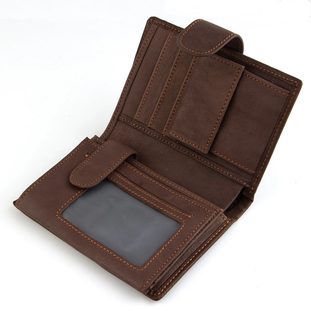 Hot Selling Men's Wallet Short Retro Genuine Leather Coin Clip Layer Cowhide Vertical Leather Bag Friends Gift Leisure