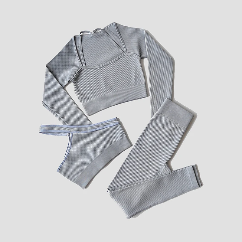 Женский Комплект Для Йоги Спортивная Одежда Бесшовные Леггинсы С Высокой Талией