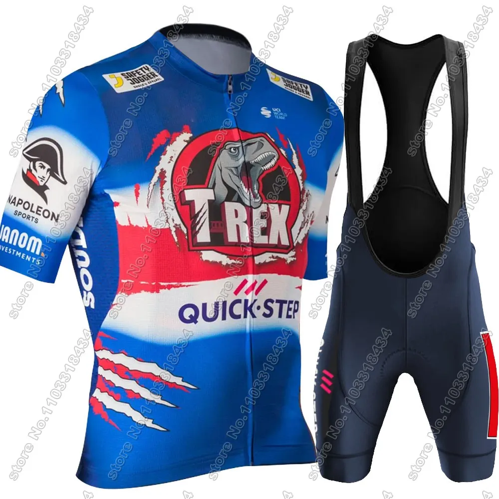 Фото Soudal T-REX 2024, комплект велосипедного трикотажа Quick Step, одежда, мужские летние рубашки для шоссейного велосипеда, костюм, велосипедные шорты-комбинезоны Maillot №3