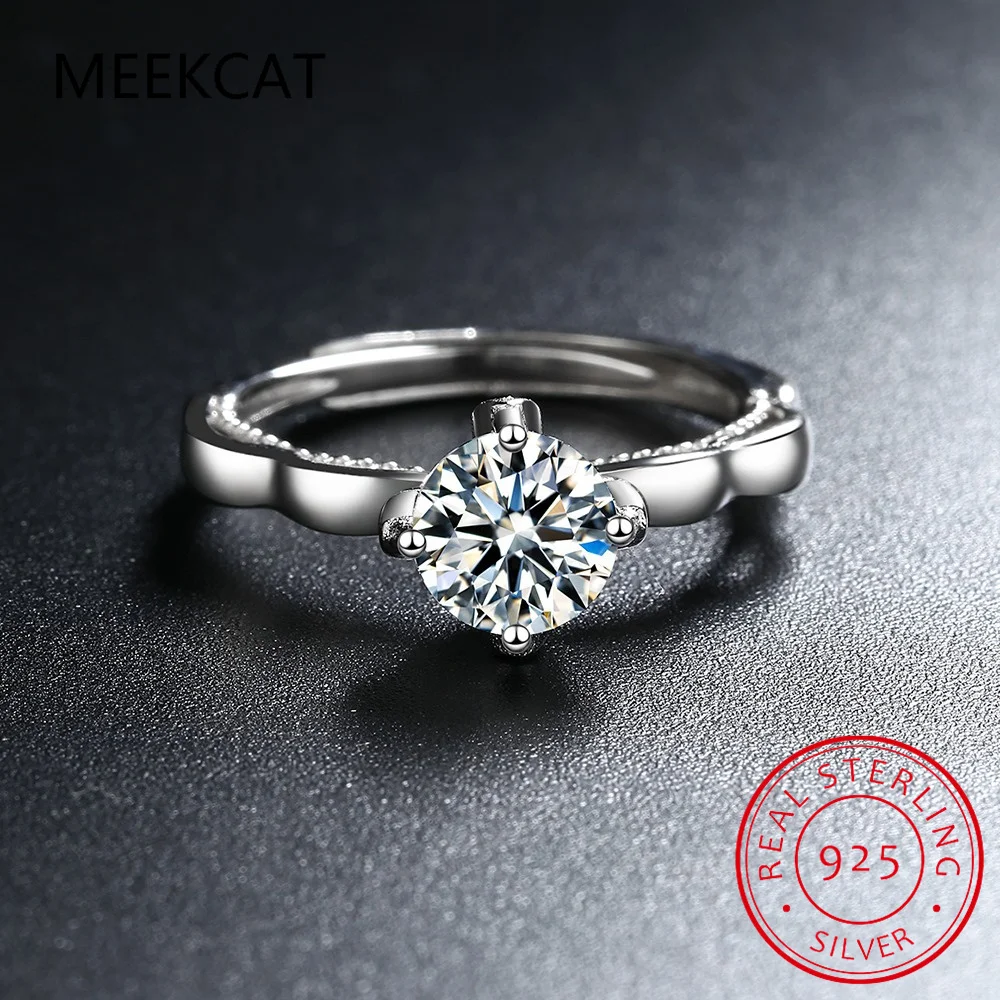 

Moissanite Engagement Rings For Women 1CT 2CT Round Brilliant Lab Diamonds Wedding Band 925 Sterling Silver Fine Jewelry