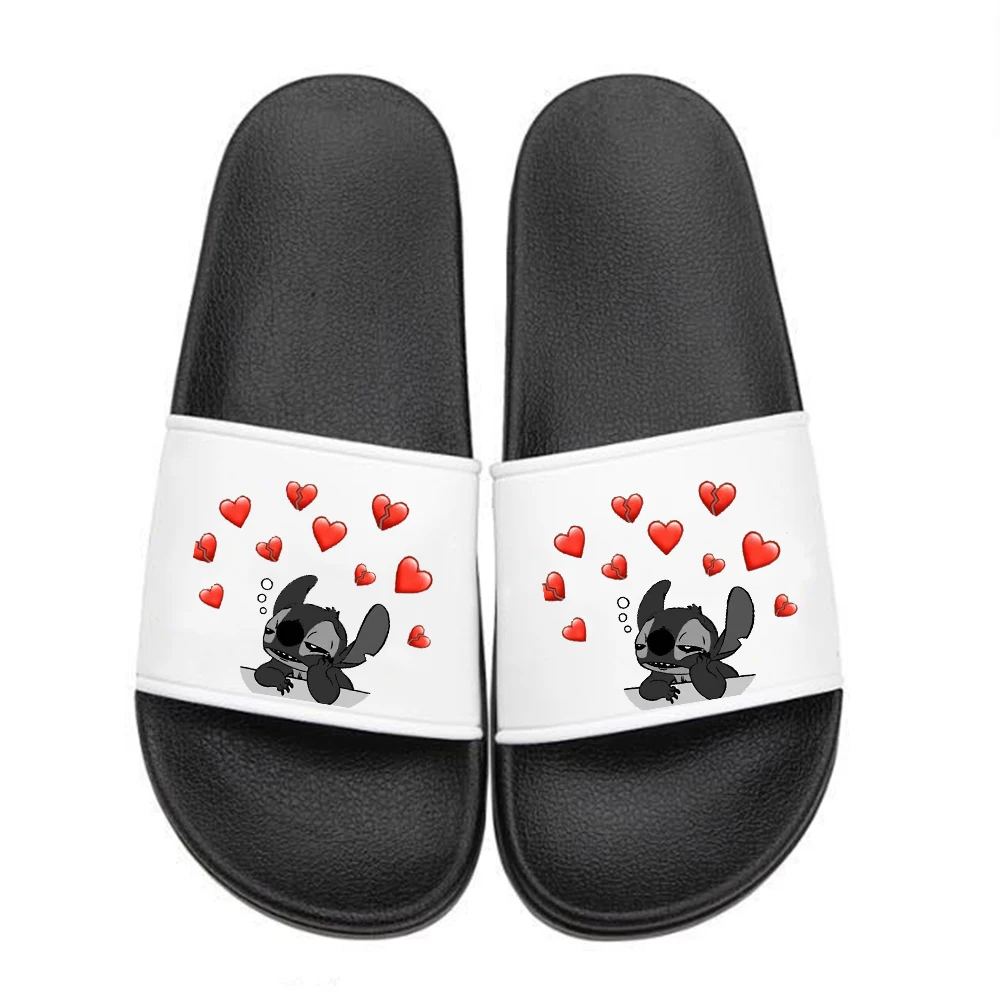 Disney Stitch Couple Women Slides Slippers Girls Home Slipper Summer Men Indoor Outdoor Flip Flops Female Soft Big Size 35-46