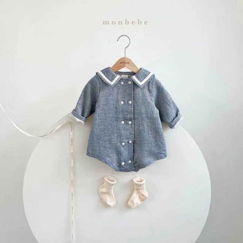 Детский комбинезон с длинным рукавом из хлопка и льна |