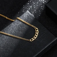 hip hop cuban link chain necklace for men women stainless steel goldsilver fashion bracelet jewelry accessories