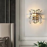 jmzm nordic copper led wall light luxury creative crystal sconce lamp for living room restaurant bedroom stair decorative light