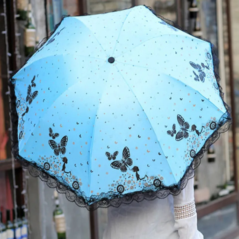 

Women Windproof Sunshade Parasol Girls Anti-UV Waterproof Umbrellas Portable Travel Men Sombrilla Fashion Folding Rain Umbrella