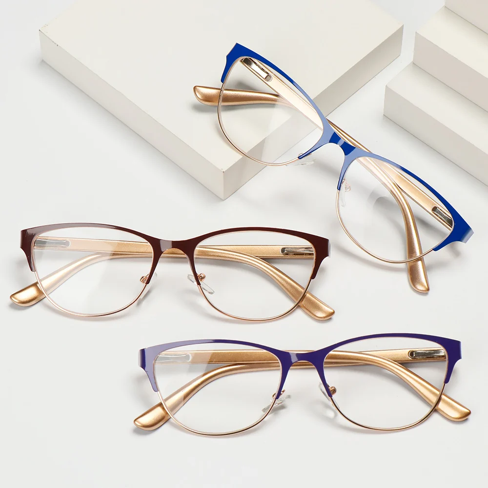 

Retro Half Frame Reading Glasses Magnification Presbyopic Eyeglasses Unisex Anti-fatigue Hyperopia Glasses Diopter +1.0 ~+3.5