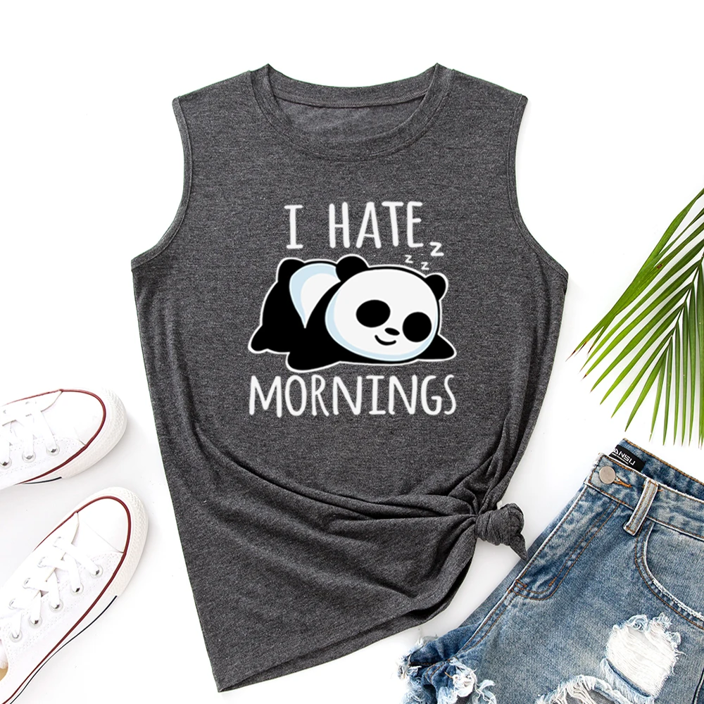 

Cute Panda Bear Funny Tank Tops Women Vest Tanks Top Summer Shirt Sleeveless T-Shirts Casual Muscle Fitness Tee Shirts Clothes