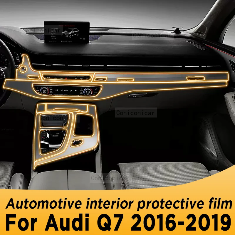 

For AUDI Q7 2016-2019 2018 Gearbox Panel Navigation Screen Automotive Interior TPU Protective Film Cover Anti-Scratch Sticker
