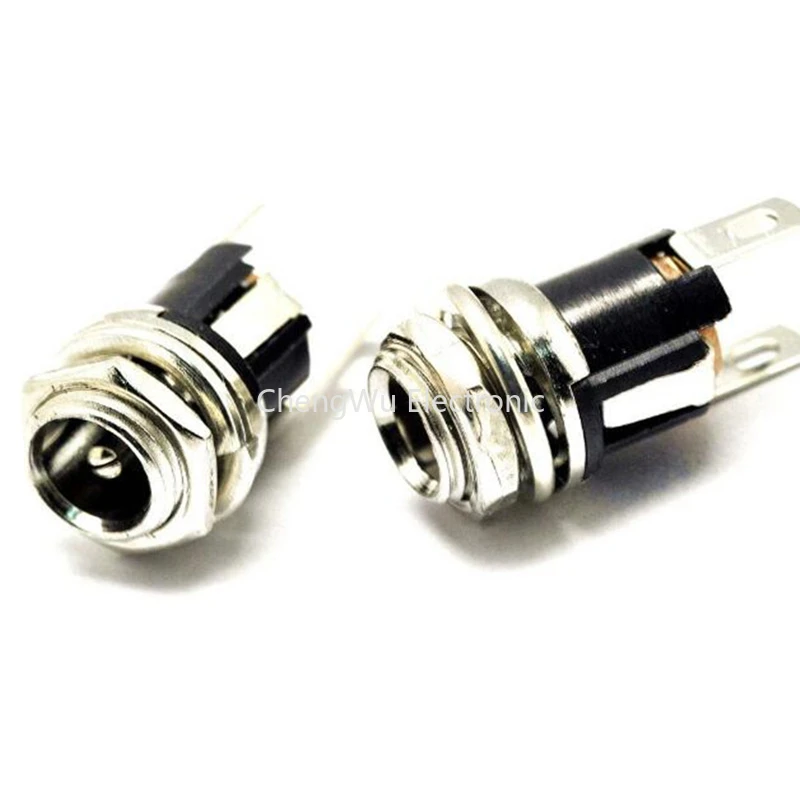 

5 шт. 5,5-2,5 мм 5,5*2,5 розетка постоянного тока с гайкой разъем питания постоянного тока гнездовой разъем для монтажа на панели