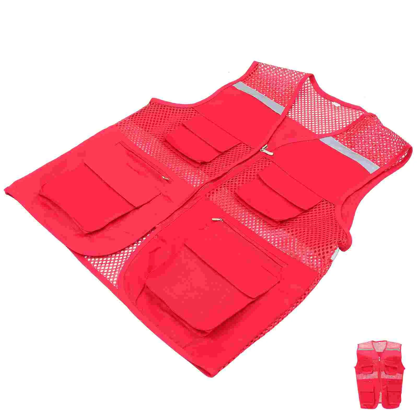 

Vest Safety Reflectivepockets Mesh Construction Visibility Highfor Men Fluorescent Breathable Volunteer Color Practical Bright