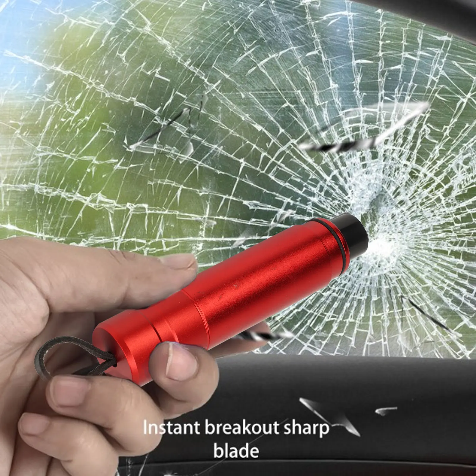 

Car Window Breaker Seat Belt Cutter Strong Impact Force Aluminum Alloy Life Saving Rescue Tool For Vehicles Red