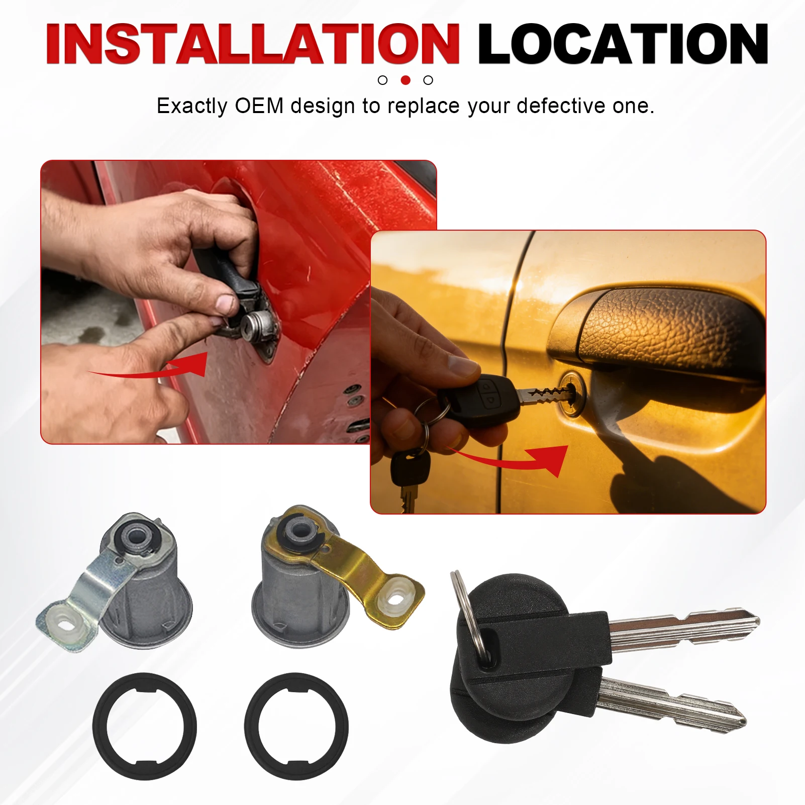 

2 комплекта цилиндра дверного замка с ключами для Citroen Berlingo Xsara Picasso Peugeot 9170G3 252522