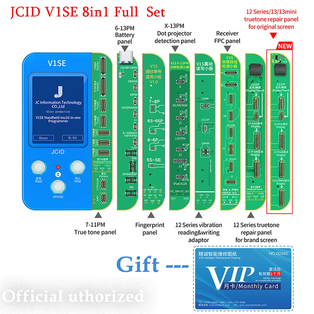 

JC V1SE Programmer Phone8 8P X 11 12 13Series photosensitive original color touch vibration fingerprint battery data face repair