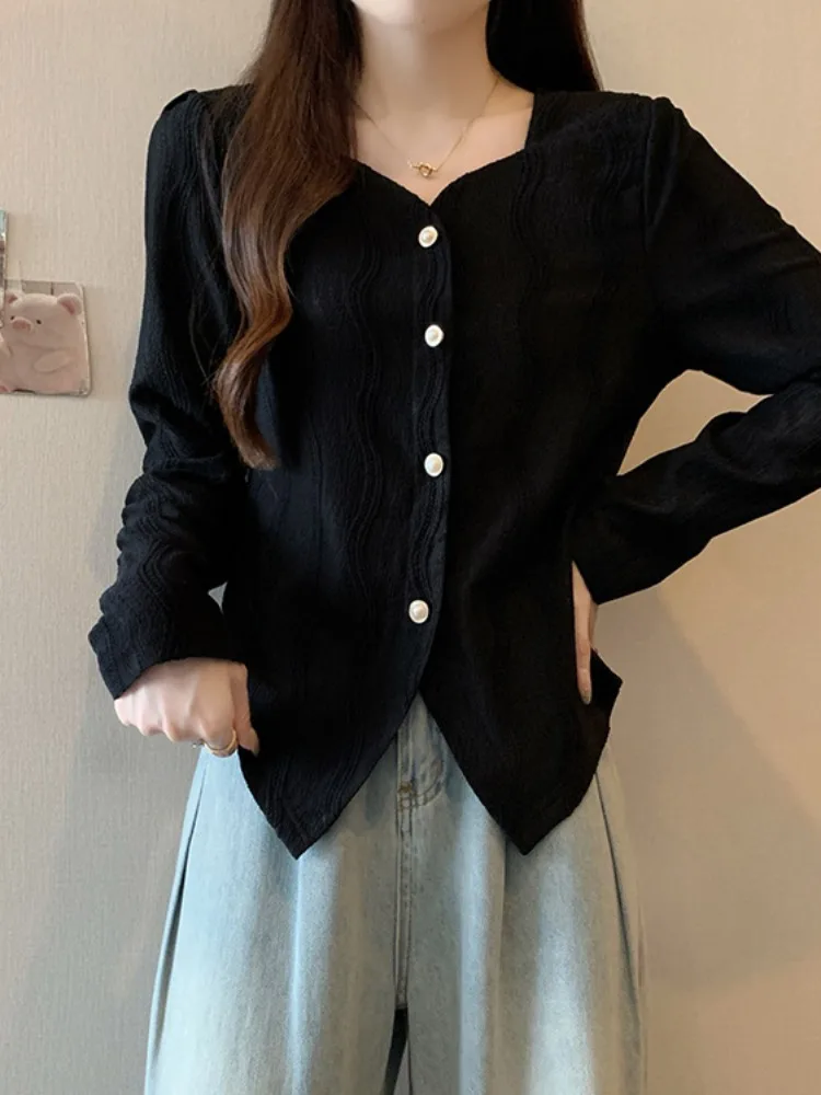 Женские весенние новые французские рубашки размера плюс шикарные с длинными