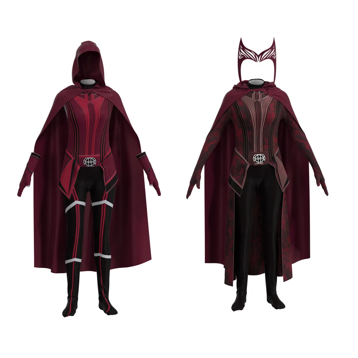Kid Adult Doctor Strange 2 Scarlet Witch Wanda Cosplay Bodysuit Wanda Maximoff Jumpsuit Cloak Zentai Halloween Carnival Costume