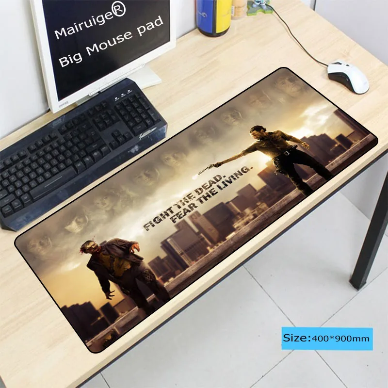 

Большой коврик для мыши Mairuige Ходячие мертвецы с застежкой по краю компьютерный коврик для компьютера Размер для 400x900x3 мм игровые скоростные...