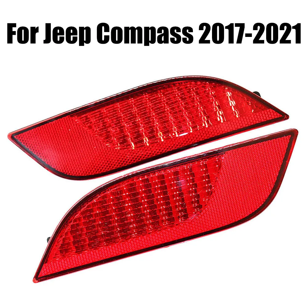 

2pcs Car Rear Bumper Reflector Light Left & Right For Jeep Compass 2017-2021 55112679AA , 55112678AA Reflective Light Bar