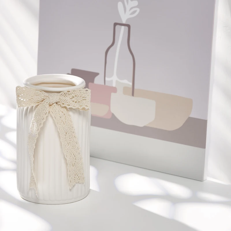 

Home Decor Flowers Vase INS Ceramic Hydroponic Flower Arrangement Dried Flower Art Home Living Room Small Decoration Vase Bottle