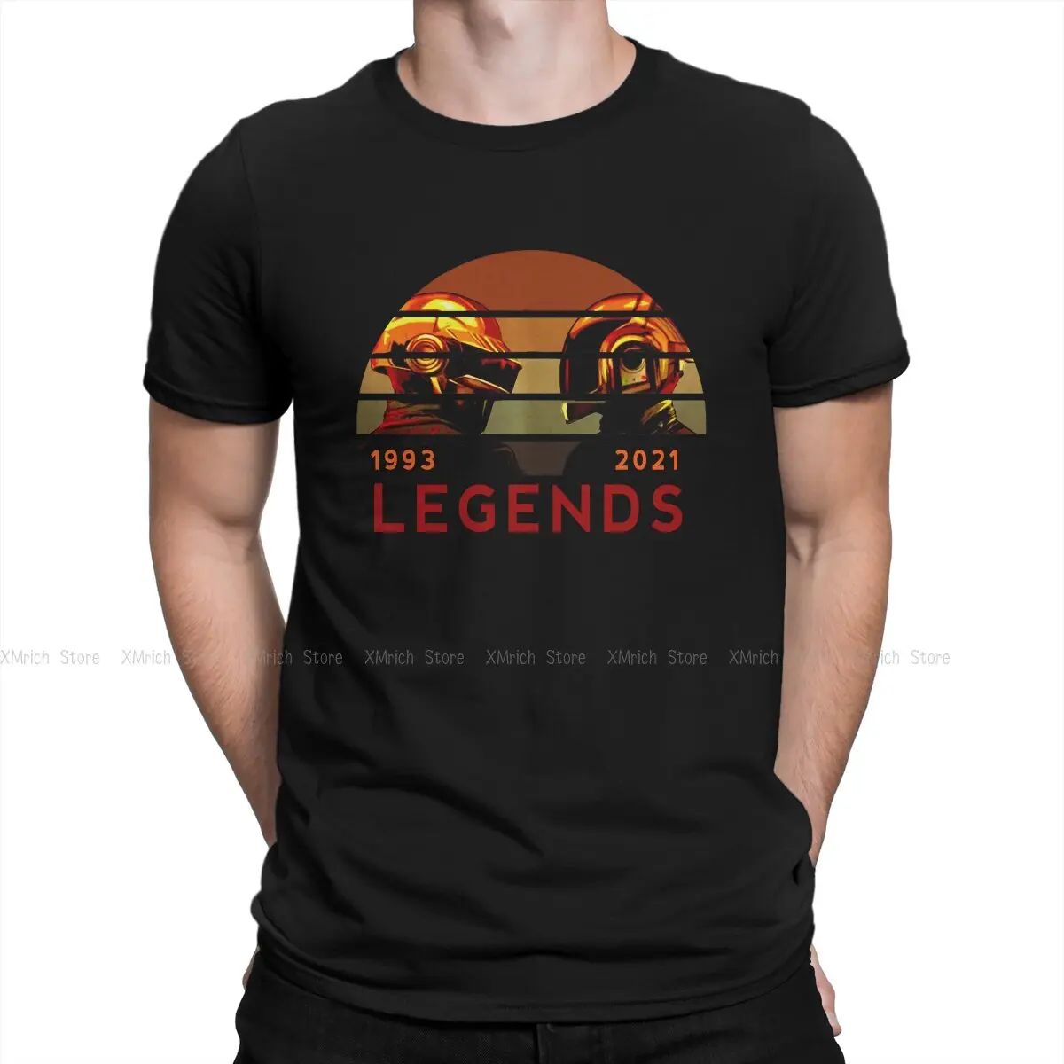 

Men's T-Shirt Legends Awesome Pure Cotton Tees Short Sleeve Daft Punk Electronic Music Band T Shirts O Neck Clothes Summer