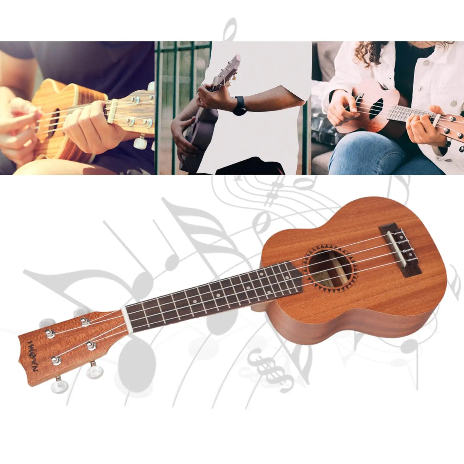

21 Inch Soprano Ukulele 4 String Hawaiian Guitar for Adults in The