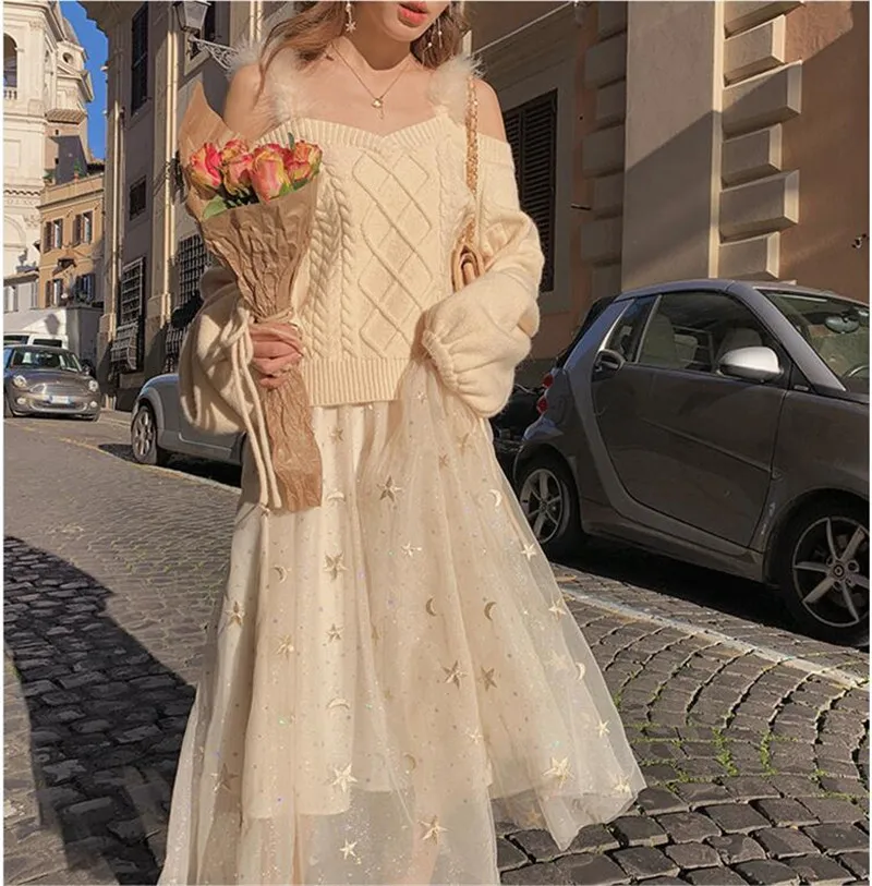 

Свитер женский с открытыми плечами, пикантный свободный уличный Вязаный топ с длинными рукавами, мягкая ветровка, на весну и осень