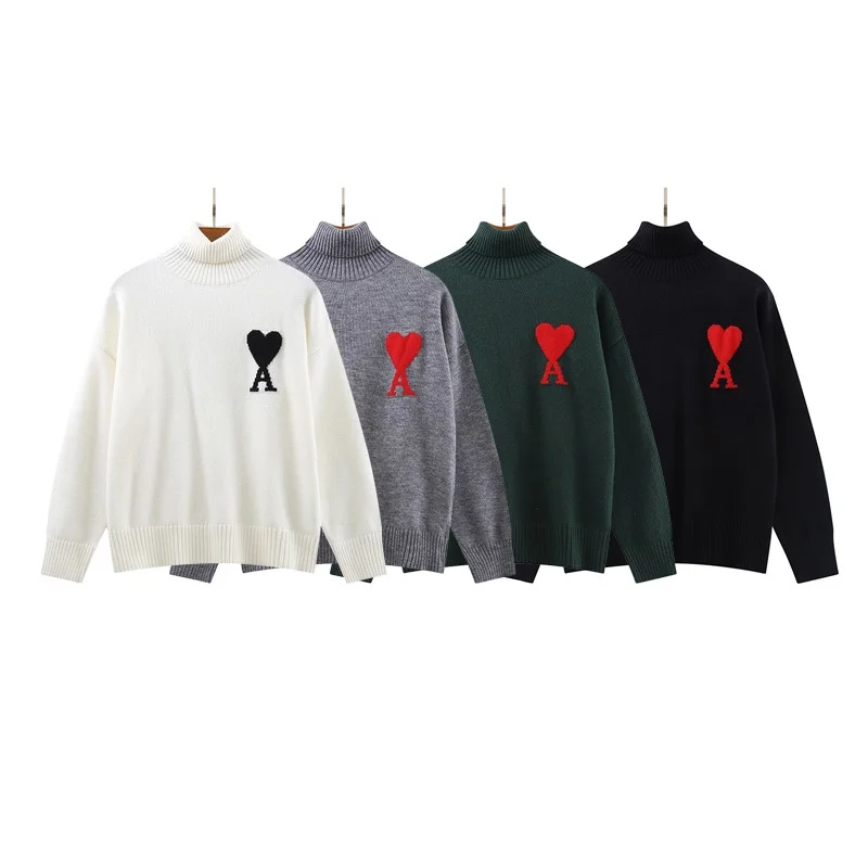 

Autumn Winter 2022 A Letter Love High Street Fashion Men's Sweater Loose Knit Turtleneck Sweater Men's And Women's Clothing