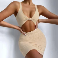 2022 mini women vestidos summer sexy halter dress backless bandage club bodycon dress party christmas dresses ladies