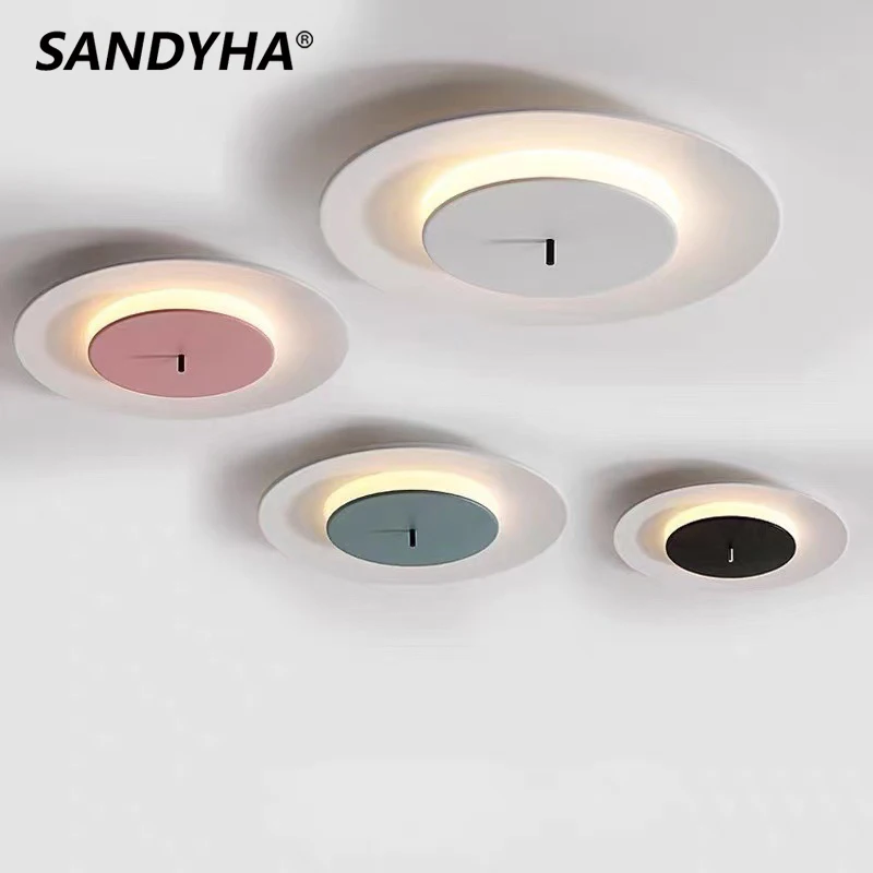 

SANDYHA Lampara Techo Led Light for Living Room Bedroom Plafonnier Lustre Creative Macaron Ceiling Lamp Lamparas De Para Sala