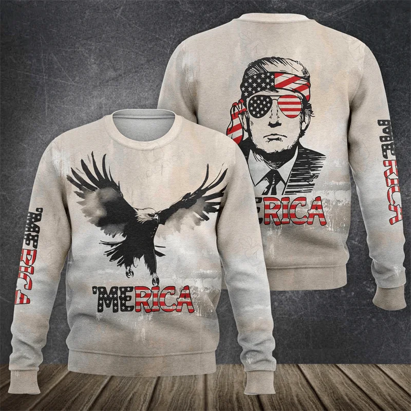 Новинка худи с надписью Дональд Трамп унисекс американский флаг фото Трампа