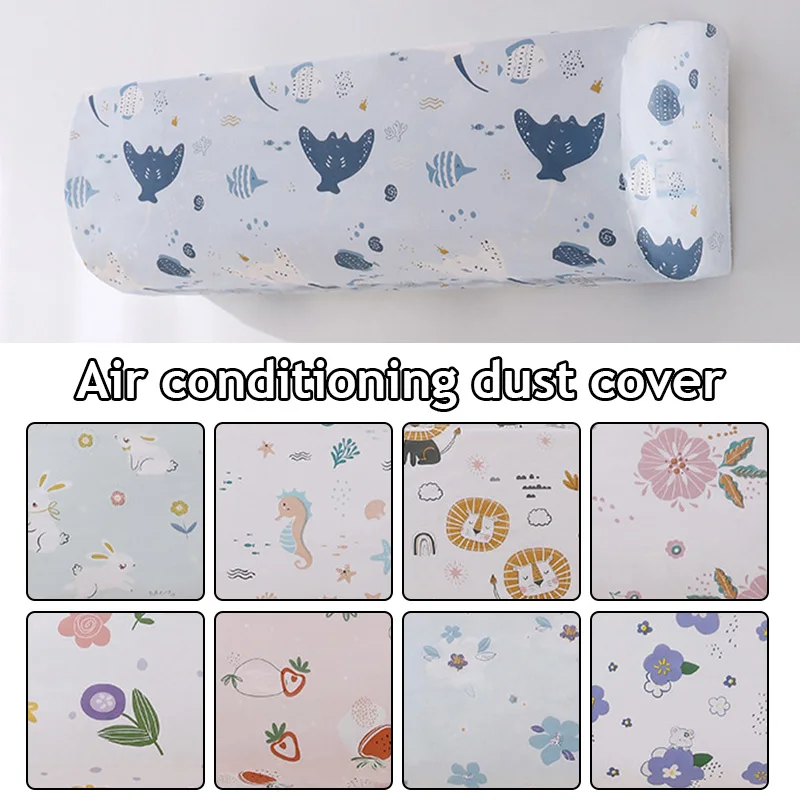 

All-Inclusive Air Conditioner Cover Cartoon Print Elastic Air Conditioner Dust Cover Home Wall Mounted Air Conditioner Protector