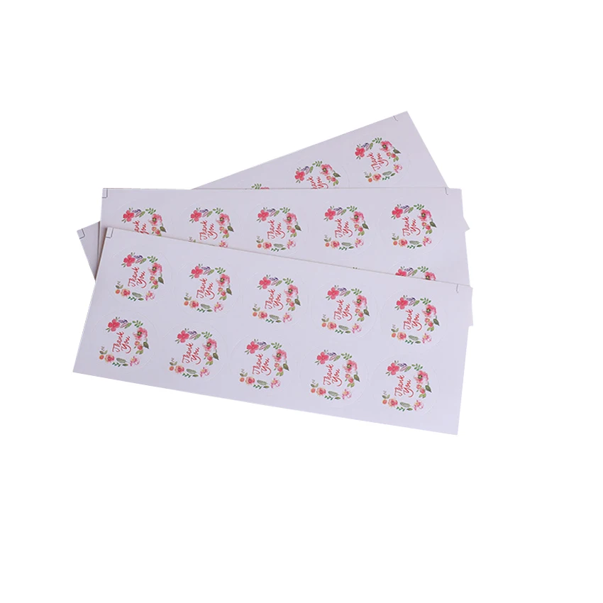 

100 Pcs/lot Fresh Thank you Flower sealing sticker floral hoop Sticker Adhesive Sticker For Hand Made Gift