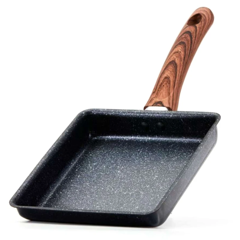 

Каменная антипригарная сковорода Maifan, индукционная плита, универсальная сковорода, жареное яйцо, жареный стейк, квадратная маленькая сково...