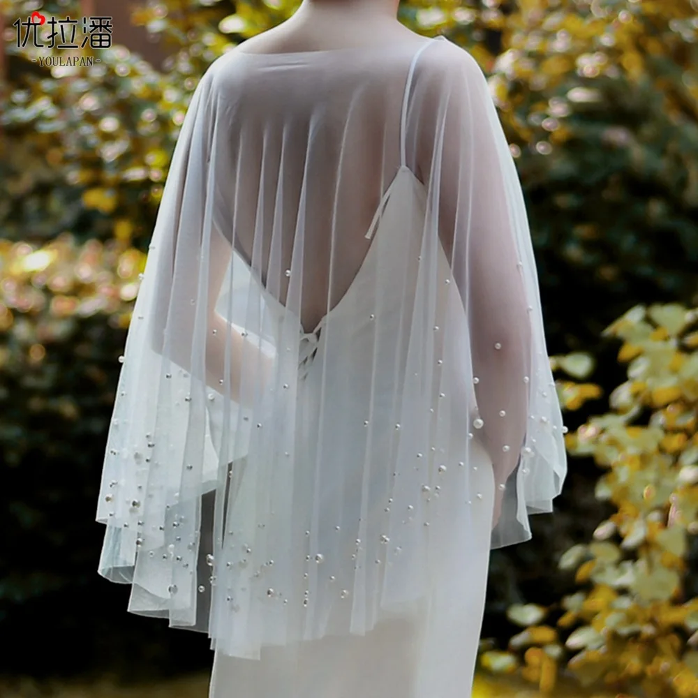 

Bridal Wedding Lace Wraps Jackets Cloak Evening Cape Shawls For Women Formal Bolero Shrugs For Party Dress White/Ivory 2022