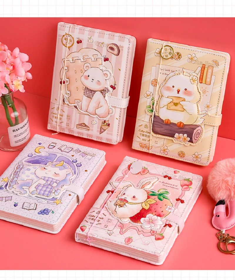 

А6 Kawaii блокнот, ученический дневник, книжка, Красочное Руководство, эстетичные канцелярские принадлежности, магнитная застежка, блокнот, школьные принадлежности, рабочая книга