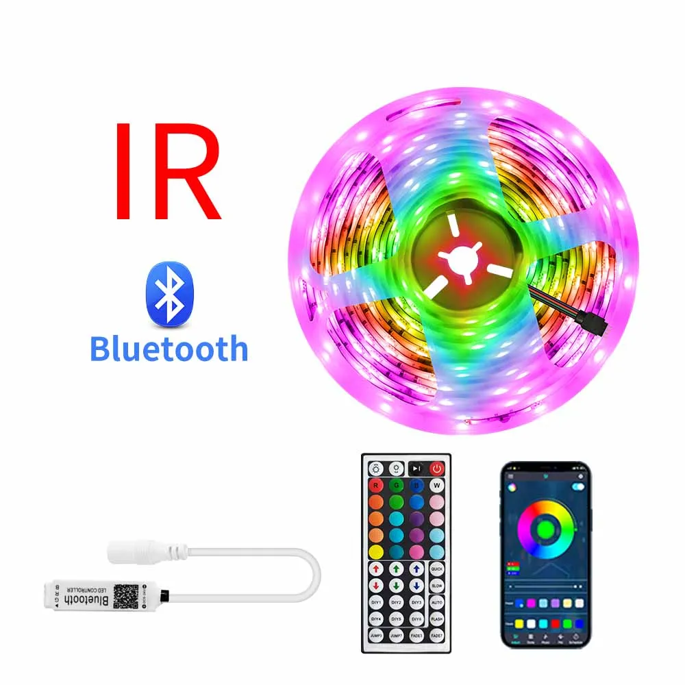 

LED Strip Light Fita RGB 5050 DC5V Bluetooth Infrared Control TV Backlight Home Party Decoration Luces String Flexible Lamp Tape