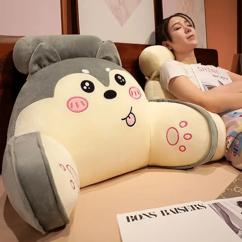 

Cartoon Husky Lumbar Support Pillow Large Backrest Bed Reading Cushion Chair Sofa Tatami Lazy Pillow