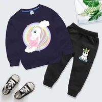 new cartoon baby boy clothes suits autumn casual unicorn baby boy clothing sets children suit sweatshirts sports pants kids set